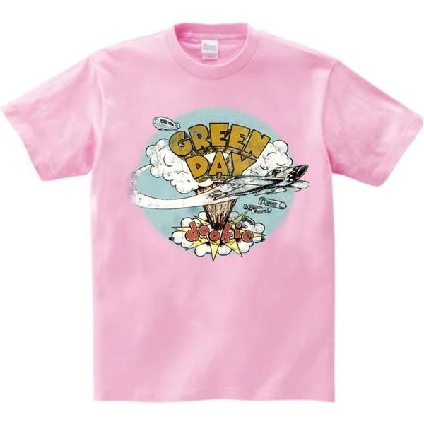 DziecięCy Letni T-Shirt ChłOpięCy I DziewczęCy T-Shirt Modny DziecięCy Nastolatkowy ChłOpięCy T-Shirt Muzyczny Rockowy T-Shirt Green DAY 140 White-image