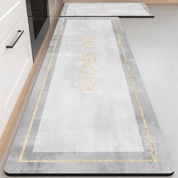 Alfombra De Barro Diatomeo De Lujo Ligero Viento NóRdico Hogar Tira Larga Absorbente AbsorcióN De Aceite Antideslizante Alfombra De Pie Alfombra De Cocina Sucia 40 * 60Cm-image
