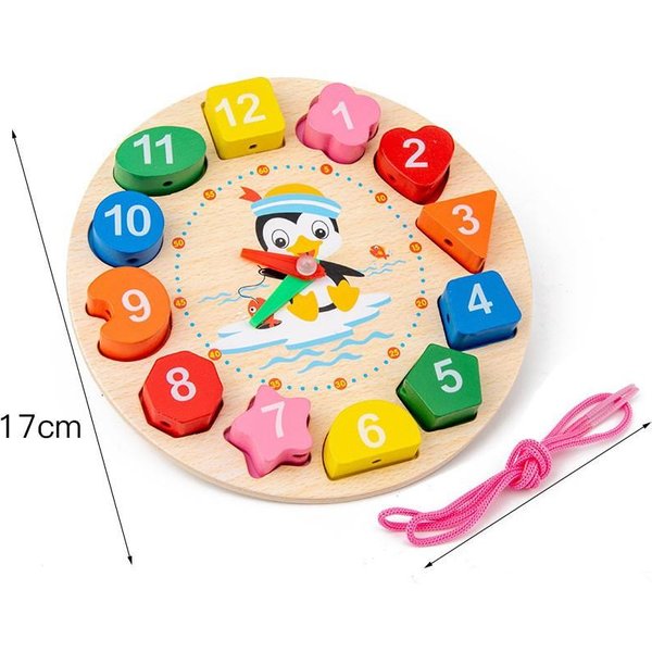 Drewniany Zegar Do Sortowania KształTóW I KoloróW Dla NiemowląT, Nauka Czasu, Liczby, Puzzle, Montessori, Wczesna Edukacja, Zabawki Edukacyjne 2 3 4 Lata Multikolor-image