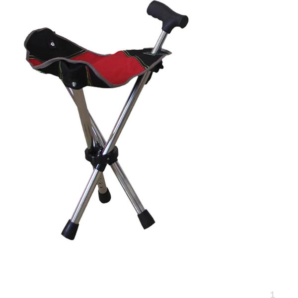 Laska Z Siedziskiem Ergonomiczna Regulowana Laska Trekkingowa Do WęDróWek Dla SenioróW Kemping Czarna-image