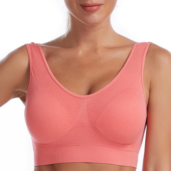 Seksowny Biustonosz Damski Plus Rozmiar Bezszwowy OddychająCy Biustonosz Bez Fiszbin Bielizna Bralette Wygodny Aktywny Usztywniany Biustonosz KróTki Top 4XL Arbuz Czerwony Kolor-image