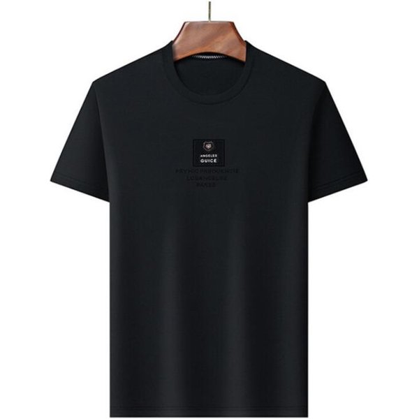 MęSki Letni Nowy Styl Modny T-Shirt Z KróTkim RęKawem I OkrąGłYm Dekoltem LuźNy Casualowy T-Shirt Xxxxl Black-image