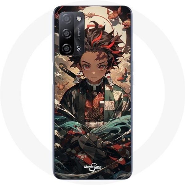 Funda - Maniacase - Oppo A55 5G - Demon Slayer Tanjiro - Flexible - Negro-image