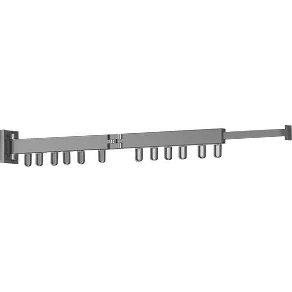 Tendedero De Ropa AleacióN De Aluminio RetráCtil Tendedero De LavanderíA BalcóN Montado En La Pared Sin Perforaciones Gray-image