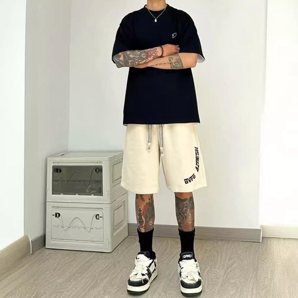 Pantalones Cortos Deportivos Nuevos De Verano Sueltos De Cinco Puntos Finos VersáTiles Casuales Para Hombre 8XL Black-image