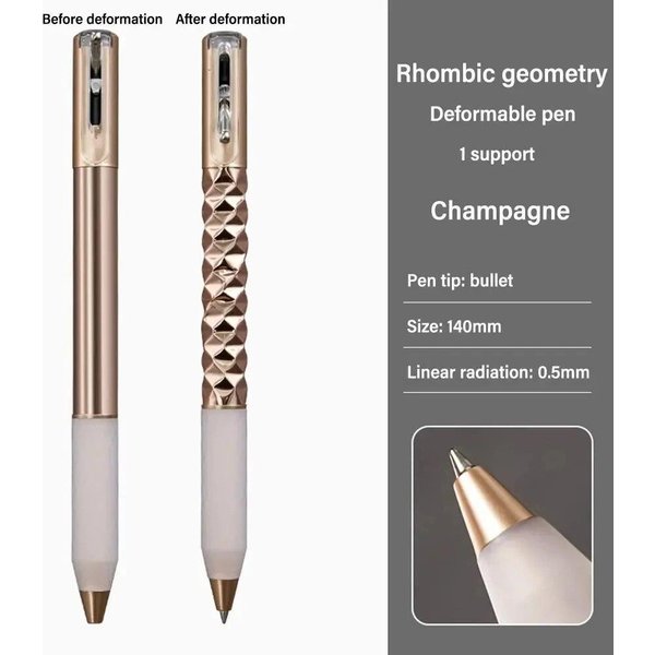 DłUgopis żElowy Z Deformacją Geometryczną 0,5 Mm PióRo Dekompresyjne DłUgopis Neutralny Uczeń Szkolne ArtykułY Papiernicze-image