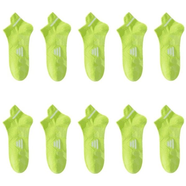 5/10 Par MęSkie Sportowe Skarpetki BawełNiane Niskie Skarpetki Do Kostki OdprowadzająCe Pot OddychająCe Skarpetki Partia 10 Pairs Zielony-image