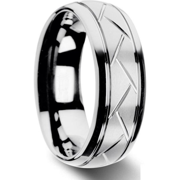Anillos Modernos De Acero De Titanio Negro De 8 Mm Para Hombres Mujeres Ranura MultifacéTico Acero Inoxidable Anillo De Hombre Alianza JoyeríA 9-image