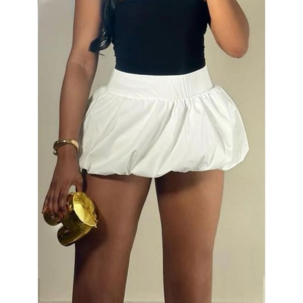 Faldas Cortas Lisas Sexy De Verano Casual Para Mujer Y2K Retro EstéTica Delgada Falda Plisada Moda Femenina Chic High Street Ropa De Playa S Blanco-image