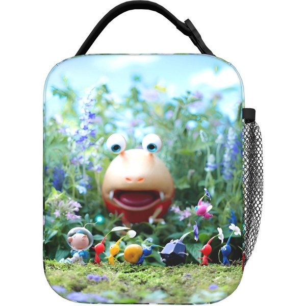 Bolsas De Almuerzo Aisladas Con Arte Del Juego Pikmin, Bolsa TéRmica Reutilizable, Contenedor De Comida Dibujos Animados De Videojuegos, Lonchera Grande Tipo Bolso Para NiñOs One Size-image