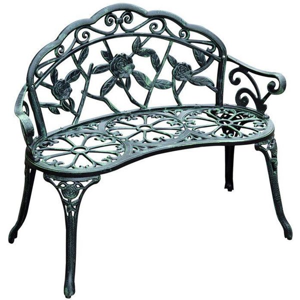 Banco De JardíN Outsunny Banco De Parque Banco Mueble De JardíN 2 Plazas Metal 100 X 54 X 78 Cm-image