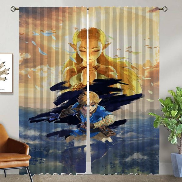 Z-Zeldaes Cortina Opaca Para HabitacióN 2 Paneles Cortinas Modernas Para Sala De Estar DecoracióN De Halloween Estores Cortinas Para Interior De Hogar NiñO W96Xh137Cmx2Pcs-Cl-image