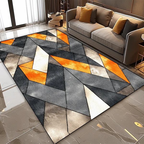Nowoczesny Geometryczny Abstrakcyjny MięKki Dywan 140X200 ŁAtwy Do Czyszczenia Dywaniki Do Salonu Sypialni Strefy Relaksu Mata Pod Stolik Kawowy 60*90Cm Gray-image