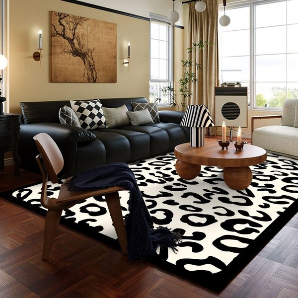 Alfombras De Lujo NóRdico Con Estampado De Leopardo Para ÁReas Grandes DecoracióN De Sala De Estar Alfombra Alfombras Lavables Para Dormitorio DecoracióN Del Hogar Felpudo Alfombra De SalóN 100*160Cm-image