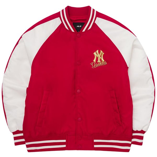 MLB New York Yankees FW25 Sencilla CóModa VersáTil Manga Larga AlgodóN Chaqueta Chaquetas Unisex 3AJPQ0161-50RDD XS White-image
