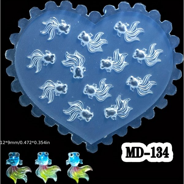 1 Szt. 3D Wysoka Przezroczystość Paznokci MięKka Forma Silikonowa Liść Muszla ZłOta Rybka Rozgwiazda Forma Do Paznokci DIY RęCznie Robiona Forma Do Stylizacji MateriałY Do Zdobienia Paznokci Gray-image