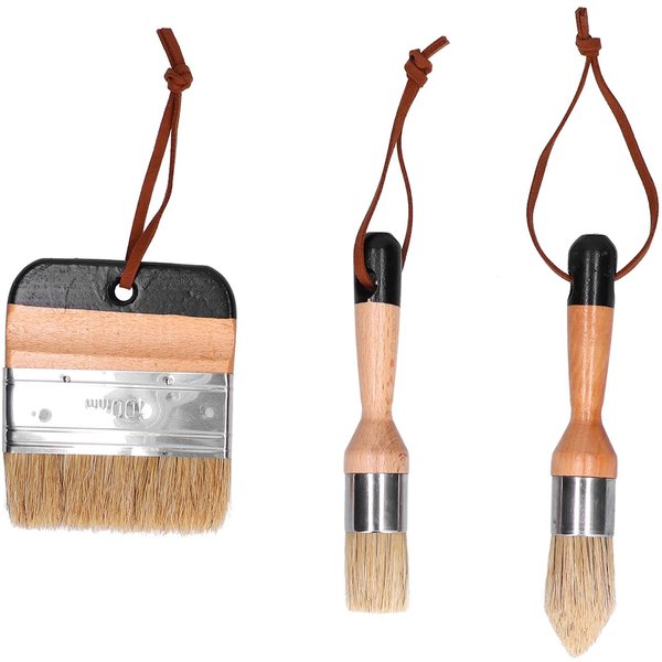 3 Uds Pintura Encerado Pinceles Fregado Y Pinceles Redondos Para Pintura Muebles De Madera DecoracióN Del Hogar-image