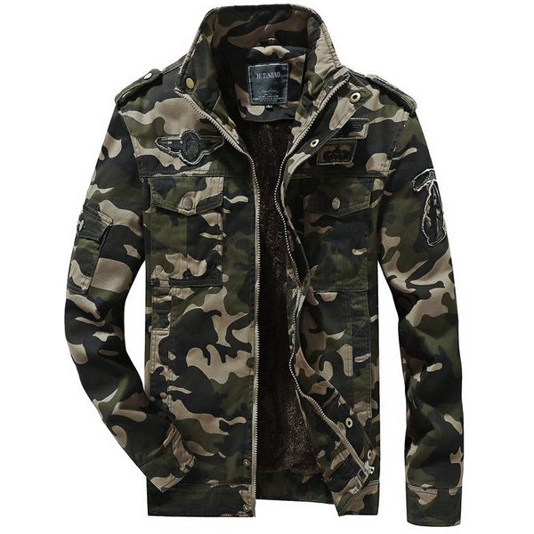 Invierno Nuevo Estilo Juvenil MáS Terciopelo Chaqueta Camuflaje Para Hombre Ropa De Trabajo Militar AlgodóN Chaqueta Holgada Para Hombre 4XL Gray-image
