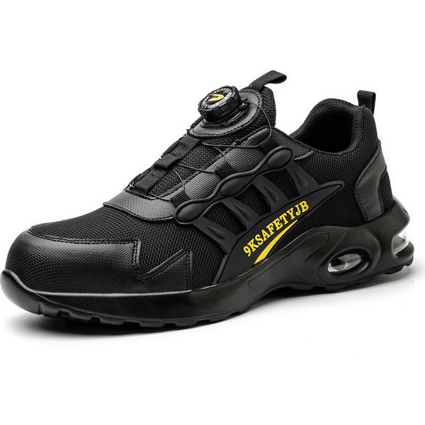 Zapatos De Seguridad Hombre Zapatos Con CáMara De Aire Zapatillas De Trabajo Ligeras Puntera De Acero Zapatos Indestructibles Botas Transpirables A Prueba De Perforaciones 40 Negro-image