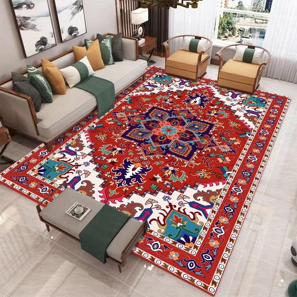 Europejski Retro DużY Dywan Do Salonu Luksusowa Dekoracja Dywan AntypośLizgowy Sypialnia Garderoba Zmywalna MięKka Mata 40X60Cm-image