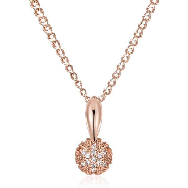 Collar Con Colgante De Flor De Cristal ÚNico Para Mujer Lujo Color Oro Rosa Accesorios De Circonita Natural JoyeríA Vintage-image