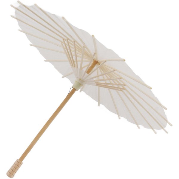 DziecięCy Papierowy Parasol Bambusowy I Papierowy W Stylu ChińSkim Elegancki BiałY Papierowy Parasol DIY Do Dekoracji 28Cm / 11.0In Beige-image