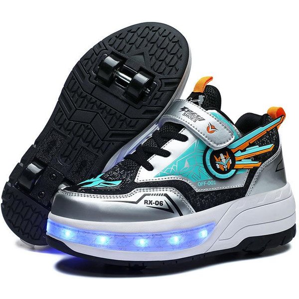 UciekająCe Buty Rolki MęSkie I Damskie Cztery KółKa Nastolatki Hot Wheels Rolki Deformacyjne 39 Black-image