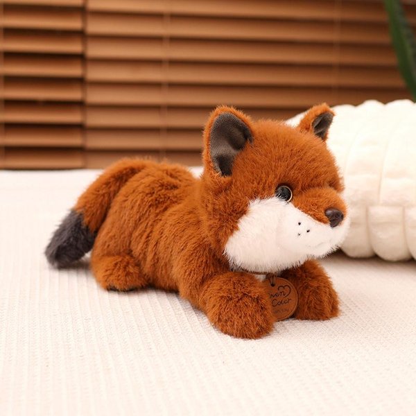 Symulacja Kawaii Lis Pluszowa Lalka Poduszka OkrąGłA SiedząCa LeżąCa Zwierzę Lis Pluszowa Zabawka Dekoracja Domu Prezent Dla ChłOpcóW I Dziewczynek 25Cm-30Cm-image