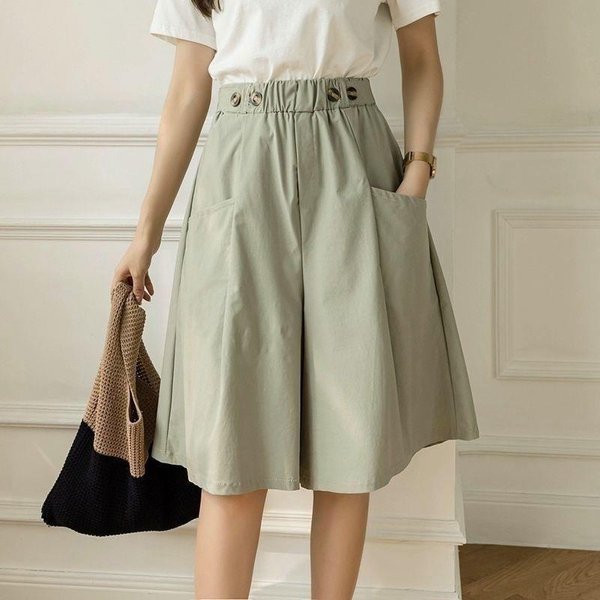 Pantalones Cortos Sueltos De Pierna Ancha Para Mujer, Pantalones Cortos De Cintura Alta, Rectos, Informales, Frescos Y CóModos, Para Verano Y Playa M-image
