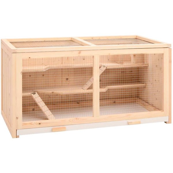 Jaula Para HáMster 104 X 52 X 54 Cm Madera De Pino Macizo-image