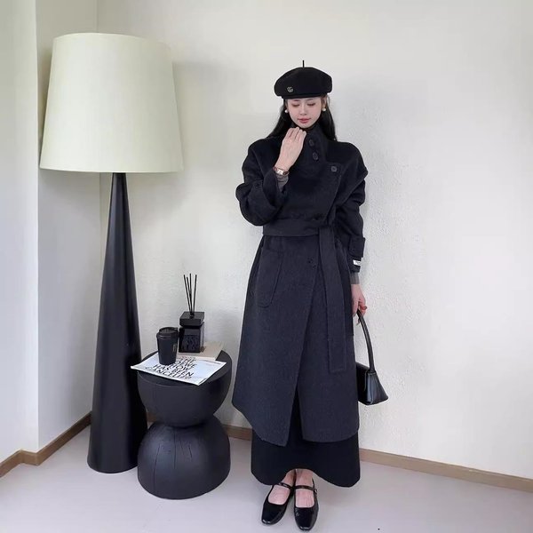 Nuevo Abrigo De Lana De Doble Cara De OtoñO E Invierno, Abrigo De Lana Informal Holgado De Estilo Coreano Largo M-image