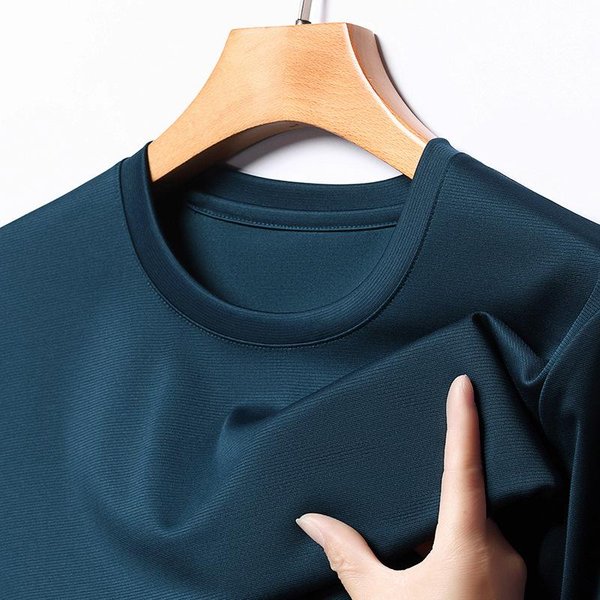 MęSki T-Shirt Z Jedwabiu Morwowego Z OkrąGłYm Dekoltem I KróTkim RęKawem, Lodowy Jedwab, MłOdzieżOwy MęSki T-Shirt, Koszulka Polo MęSka 4XL Black-image