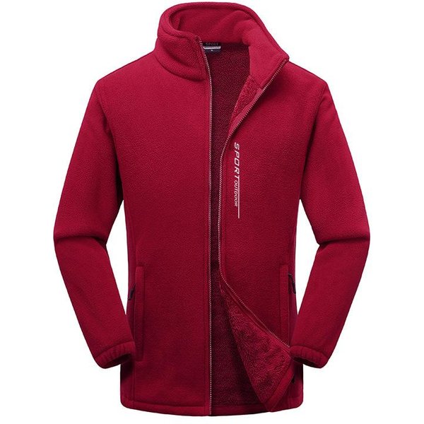 Chaqueta Polar, Chaqueta Polar, Chaqueta De Exterior Para Hombre Y Mujer, Forro, Chaqueta CáLida Para Pareja, Talla Grande 4XL Red-image