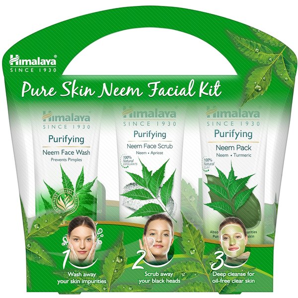 Himalaya Pure Skin Zestaw Do Twarzy Z Neem 50Ml Pianka Do Mycia Twarzy 50G Peeling 50G Maska Kontrola TrąDziku GłęBokie Oczyszczanie ZiołOwa PielęGnacja SkóRy Green-image