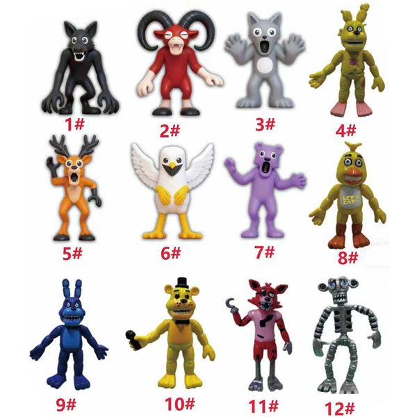 6 Szt./Zestaw 99 Nocy W Lesie Figurki Figurki Figurka Sowa Koza Wilk Jeleń Figurka 99 Nocy W Lesie Plastikowa Zabawka Prezent-image