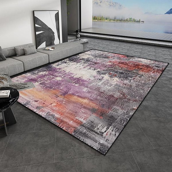 Alfombras Grandes De Estilo Abstracto Moderno Para Sala De Estar DecoracióN Alfombras De Dormitorio Alfombras Antideslizantes FáCiles De Limpiar Esteras De Piso Para Sofá De SalóN 60*90Cm-image