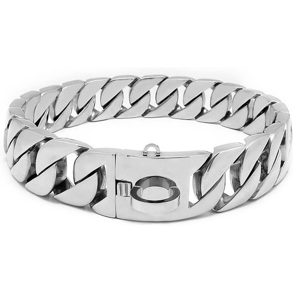 Collar Para Perros Con Cadena Cubana De Oro Resistente De Acero Inoxidable De 32 Mm, Collar Para Perros Grandes, Correa De Estrangulamiento Personalizada Para Perros Medianos Y Grandes 30Inch(75Cm)-image
