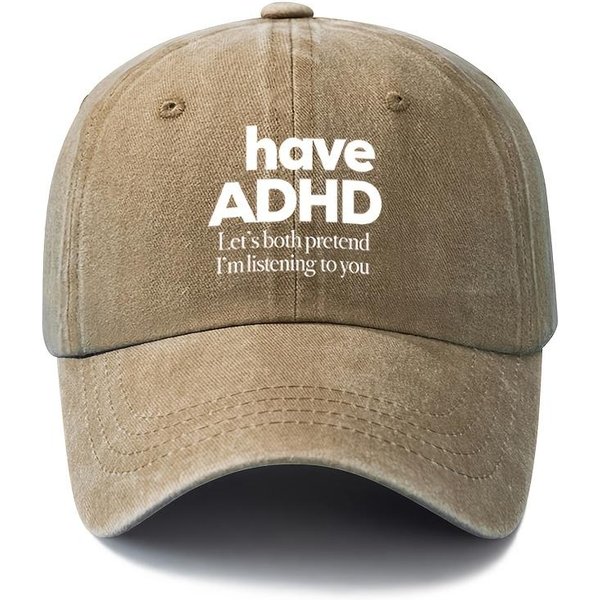 Unisex Modna Wszechstronna Nadruk Ma Adhd Czapka Baseballowa Outdoor Lekka Czapka Trucker Baseballowa Khaki-image