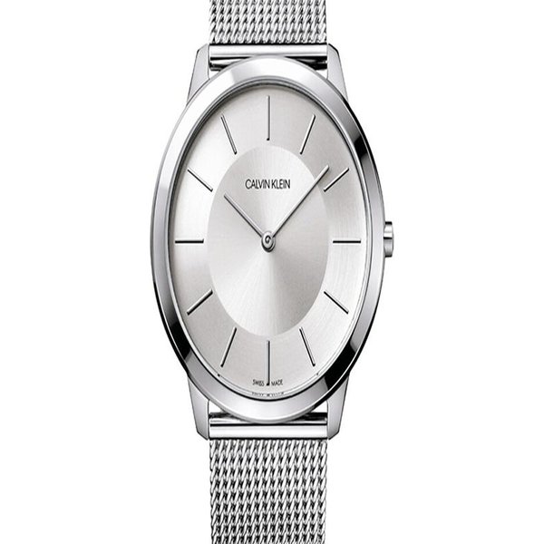 Calvin Klein Serie Simple Reloj Movimiento De Cuarzo Correa De Acero Inoxidable Esfera Plateada Reloj Para Hombre Moderno CláSico Esfera Grande K3M21126 Cuarzo-image