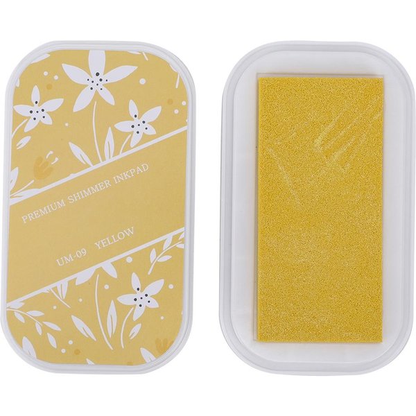 Almohadilla De Tinta Color Metal Grande DIY Manualidad Sello De Goma Agenda Almohadilla De Tinta Amarillo Flash-image