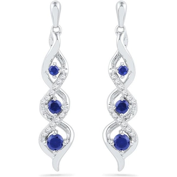 Pendientes Retorcidos Elegantes Huitan Para Mujer Lujo Circonita CúBica Azul/Blanca Incrustada Exquisitos Pendientes De Novia Para Boda JoyeríA Nueva De Moda-image