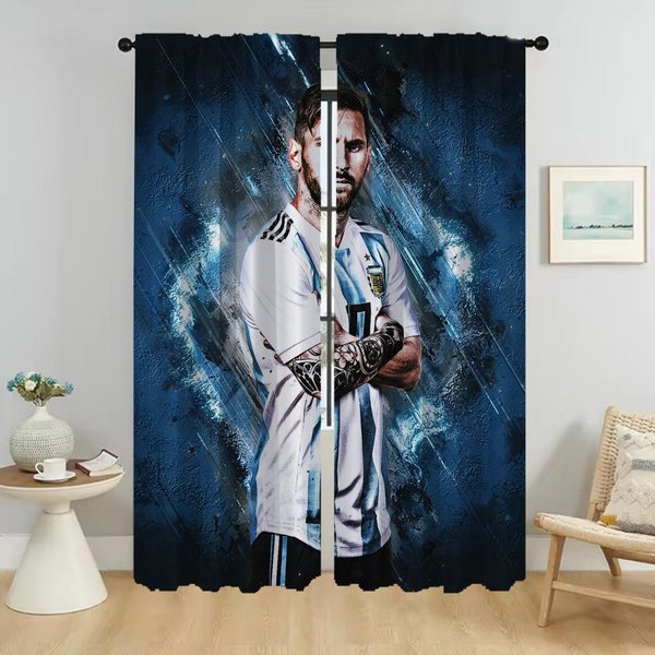 ZasłOna ZaciemniająCa Messi Do Pokoju 2 Panele Nowoczesne ZasłOny Do Salonu Tiul Do Sypialni ZasłOny Do WnęTrza Domu Rolety Przegroda W60Xh90Cmx2Pcs-Cl-image