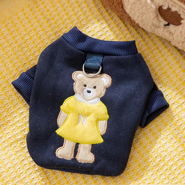 VersióN Coreana De Lindo Oso De Dibujos Animados Cuello Redondo SuéTer Para Perro Mediano Y PequeñO Perro Teddy Pomerania Gato Ropa De Dos Patas Para Mascotas XXL-image