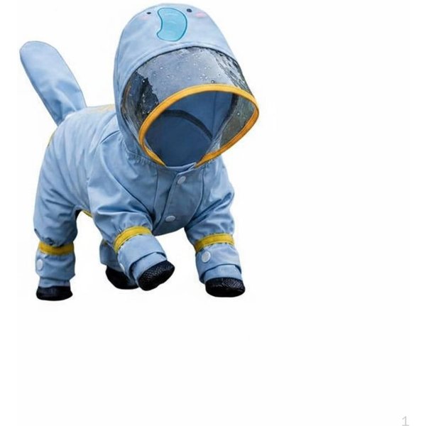Kurtka Przeciwdeszczowa Dla Psa Na 4 Nogi PełNe Pokrycie CiałA Czteronogi PłAszcz Przeciwdeszczowy Z Kapturem Ubranko Dla ZwierząT Na MałE Psy, Blue Xxl-image