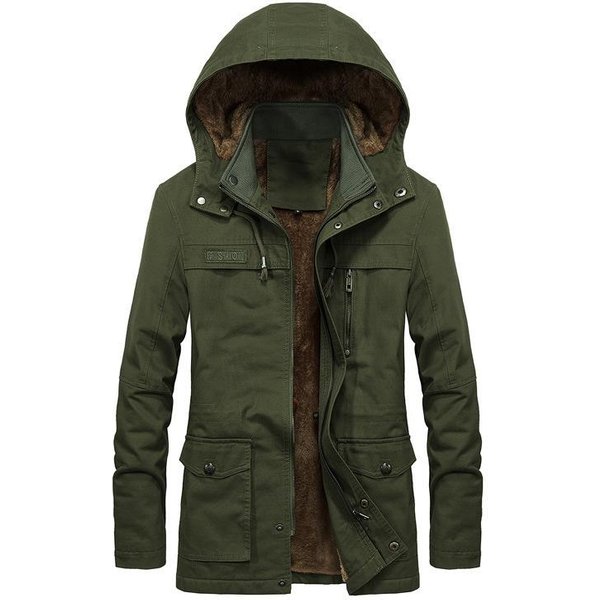 Nueva Chaqueta Casual Lavada De Terciopelo Para Hombre De OtoñO E Invierno Chaqueta Cortavientos De Longitud Media Para Hombre Chaqueta De Talla Grande 5XL Black-image