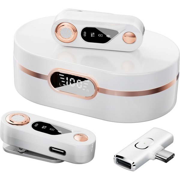 MicróFono InaláMbrico 2.4G MicróFono De Solapa Profesional MicróFonos De Clip Doble ReduccióN Digital De Ruido No Blanco-image