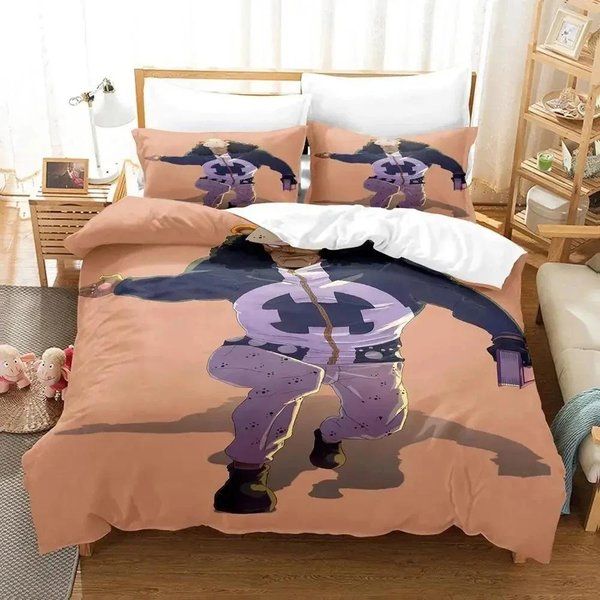 Anime Bartholemew Kuma Zestaw PośCieli Poszwa Na KołDrę Zestaw Do ŁóżKa Pokrowiec Na KołDrę Poszewka Na Poduszkę KołDra Rozmiar King Queen ChłOpcy DorośLi PośCiel EU Single(135X200Cm) Beige-image