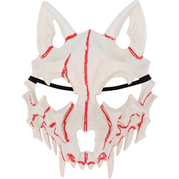 Straszna ZwierzęCa PołOwa Twarzy Maska Kostium Cosplay Akcesorium Na Halloween Maskaradę Karnawał Imprezę White-image
