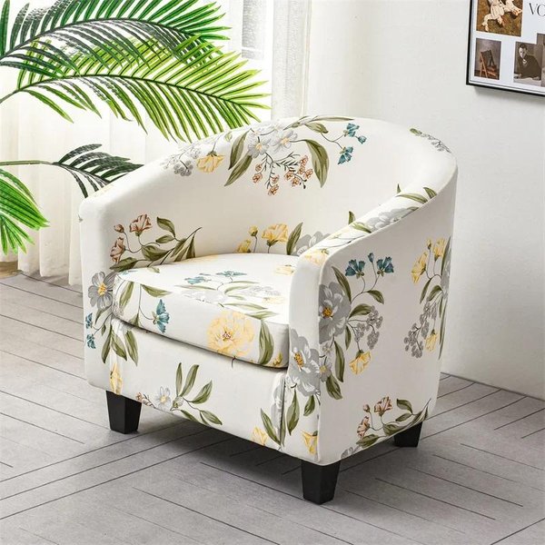 Fundas EláSticas Suaves Para SillóN De BañEra Con Estampado GeoméTrico, Funda Para SillóN Individual, Mostrador De Bar Con Funda De Asiento Home El White-image