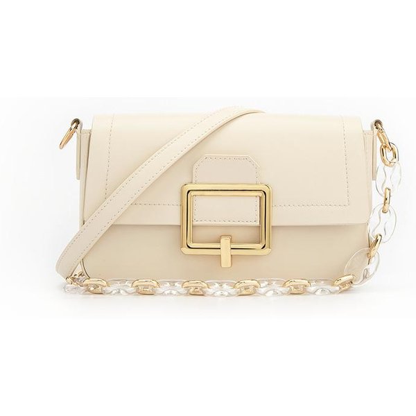Bolso De Mujer Primavera Y Verano FrancéS Nicho Textura Hombro ÚNico Cuero Cruzado PequeñO Cuadrado Bolso Cadena Cuero Axila Bolso White-image